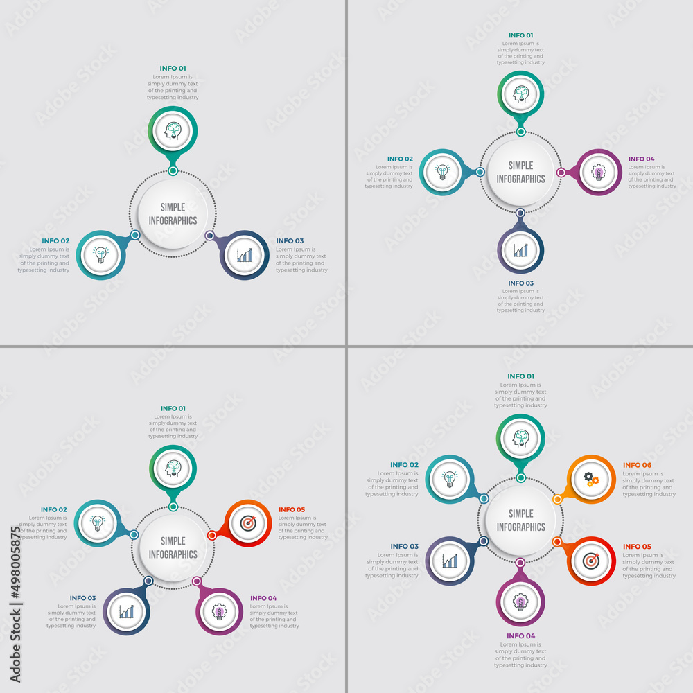 Simple Modern Circle Infographics with 04 items Stock Vector Adobe Stock