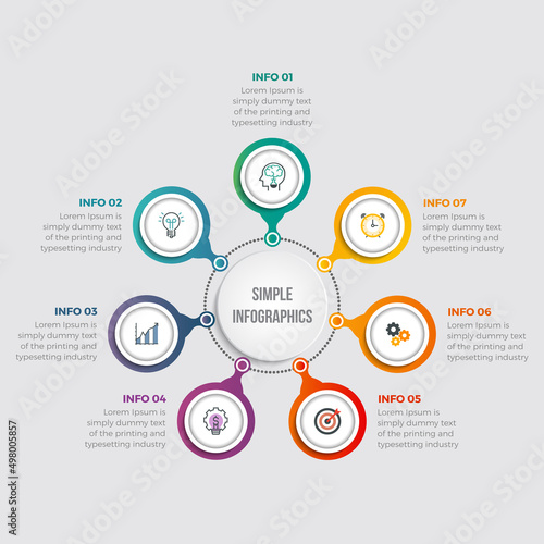 Horizontal Timeline Infographics with 07 Steps