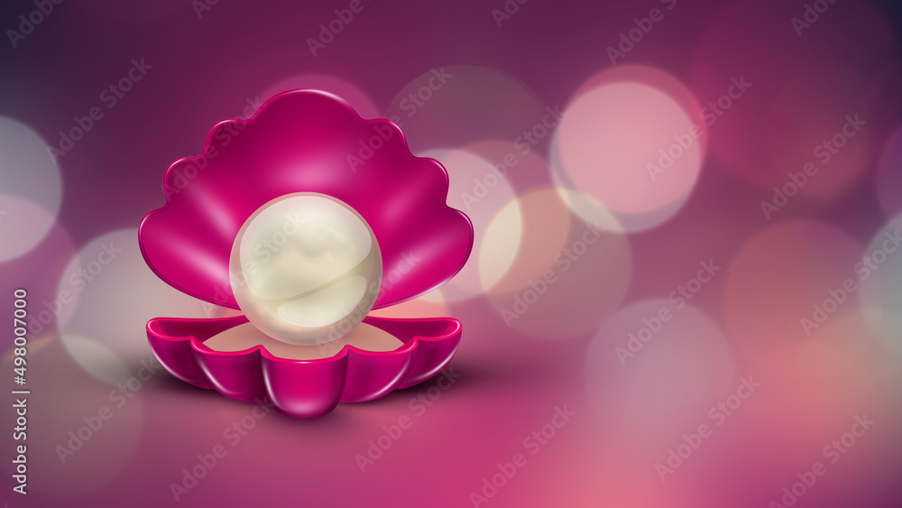 Bright Pink Shell with Golden Pearl Bright Pink Shell with Golden Pearl