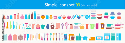 Kitchen tools icon set vector illustration