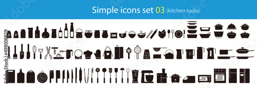 Kitchen tools icon set vector illustration photo