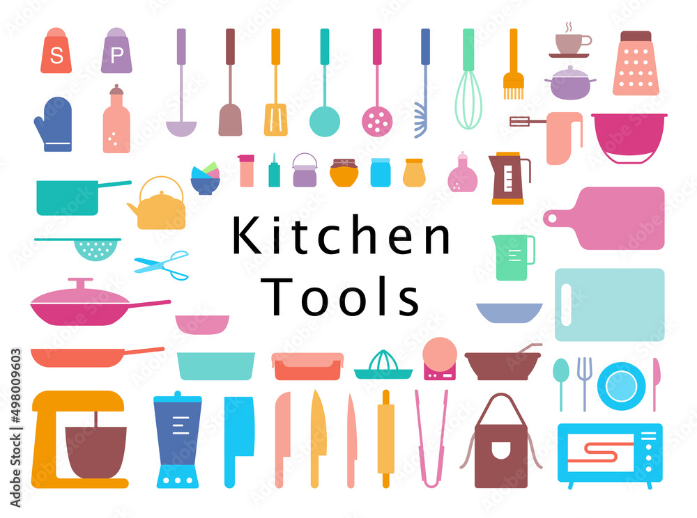 Kitchen tool icons collection