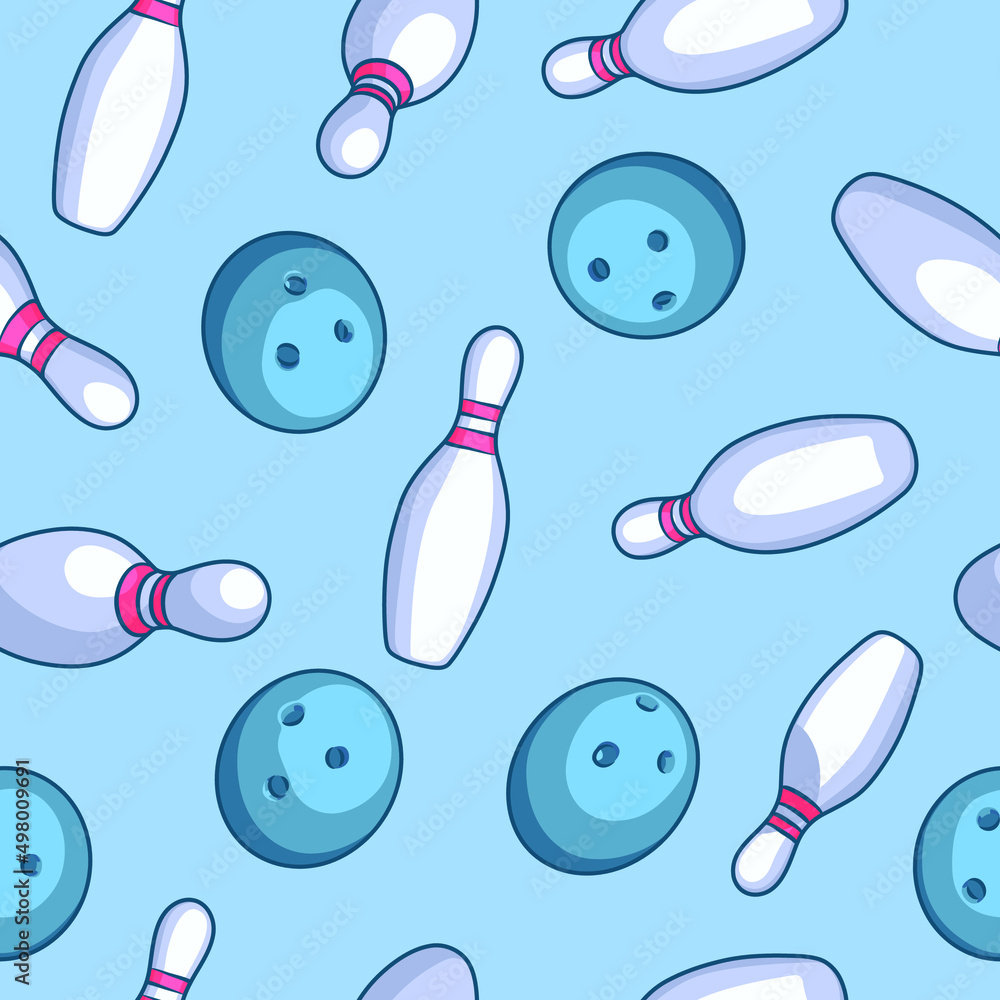 cartoon bowling vector pattern Stock Vector | Adobe Stock
