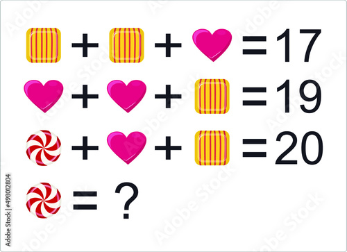Mathematics educational game for children. Advanced level. Learning multiplication, addition, subtraction equations worksheet for kids. Math Puzzle For logical thinking.