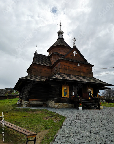 old wooden church in the village