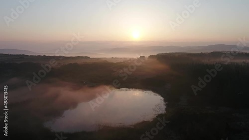 Wallpaper Mural Beautiful sunrise above Peatbog in County Donegal with fog - Ireland Torontodigital.ca