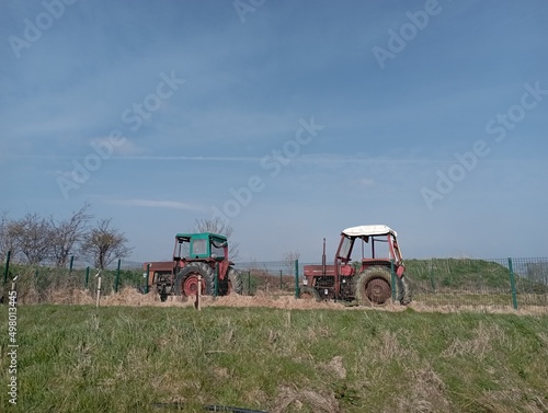 tractor in a field