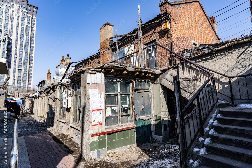 The scene of the old town to be demolished in Tiebei, Changchun City, China