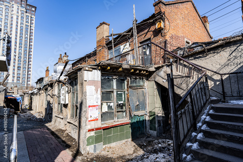 The scene of the old town to be demolished in Tiebei, Changchun City, China
