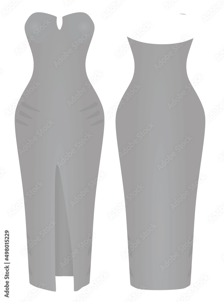 Grey evening dress. vector illustration Grey evening dress. vector illustration