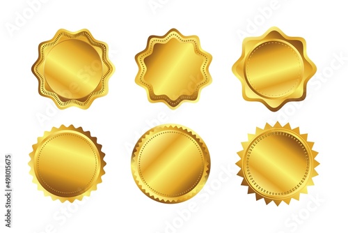 Vector Badges of Gold Seal Set can be used for medals