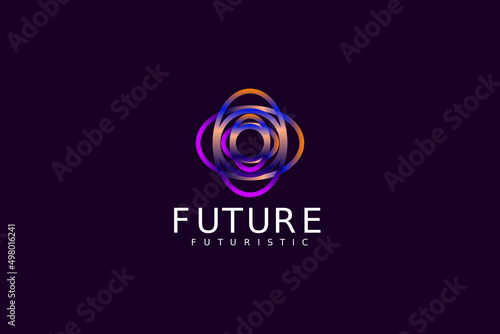 tech abstract gradient line logo