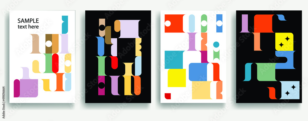 Aesthetic geometric brochures . Bauhaus poster . Modern art .Abstract minimal negative space composition . Contemporary vector design Aesthetic geometric brochures . Bauhaus poster . Modern art .Abstract minimal negative space composition . Contemporary vector design