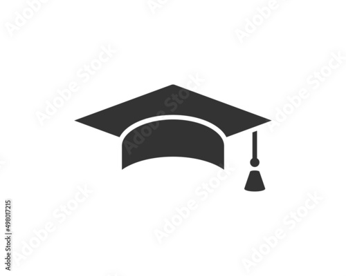 Education icon vector illustartion. College cap or graduate hat symbol. Student degree sign.
