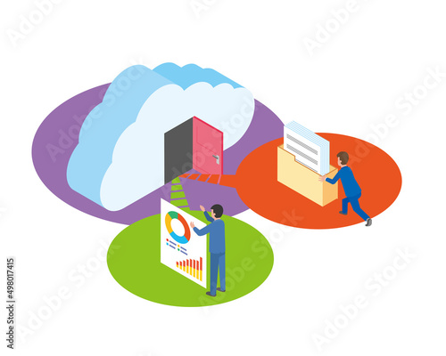 クラウドストレージにデータを預けるイメージ