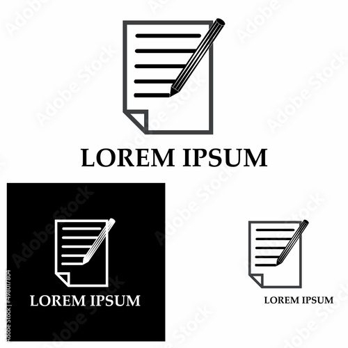 Write Document User Interface Outline Icon Logo Vector Illustration