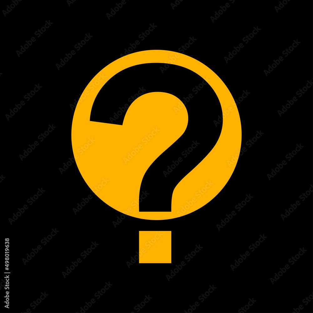 Question mark sign icon on black background. FAQ sign. Flat Art design. Vector illustration Question mark sign icon on black background. FAQ sign. Flat Art design. Vector illustration