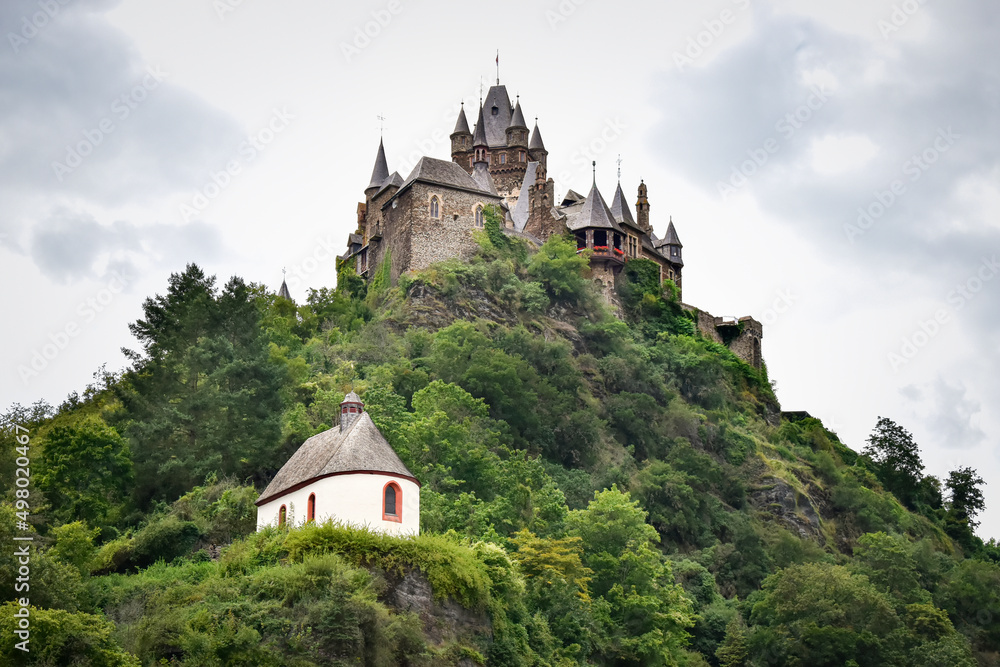 Reichsburg Castle on a hill, Cochem, Germany, Europe