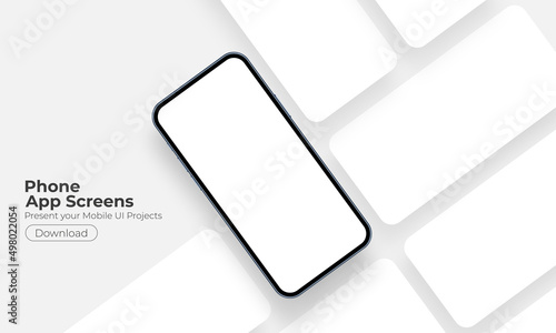 Phone Mockup With Mobile App Screens With Space for Text. Vector Illustration
