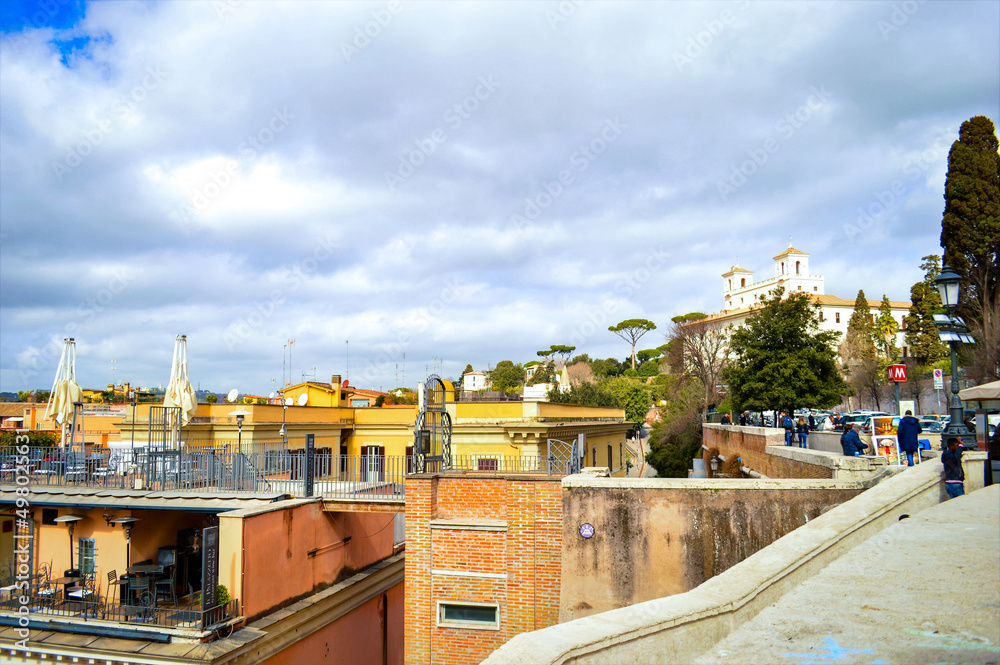 Naklejka premium イタリア市街 風景 素材 ローマ