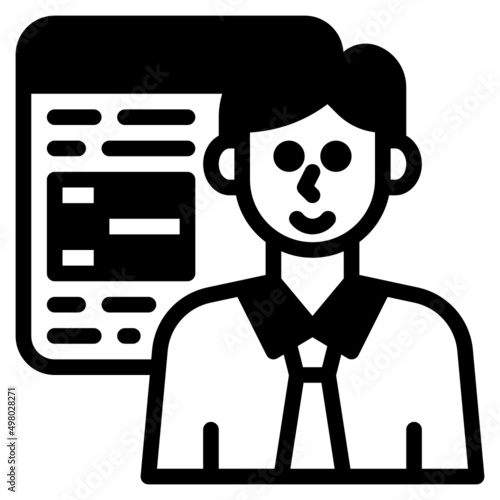 teacher glyph icon
