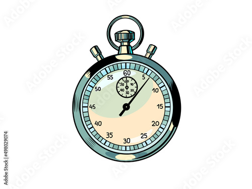 sports stopwatch, speed meter. Time clock arrows are an accurate instrument. Run on a white background