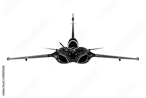 Vista frontal de avión de combate Rafale photo