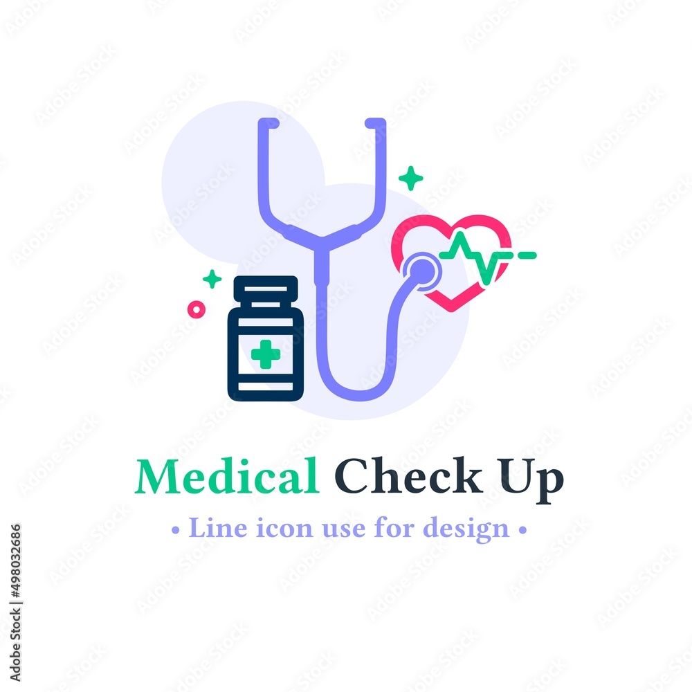 Health check icon concept isolated on a white background.  vector illustration health check symbol for web and mobile apps.  Vector illustration