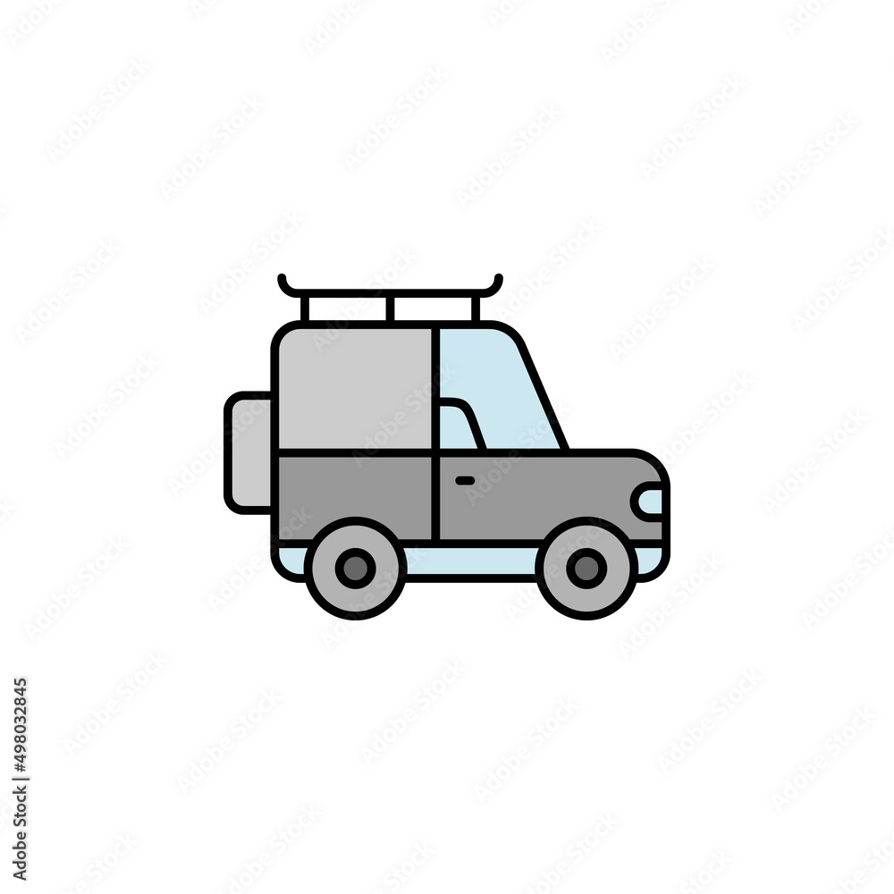 off road car line icon. Element of jungle for mobile concept and web apps illustration. Thin line