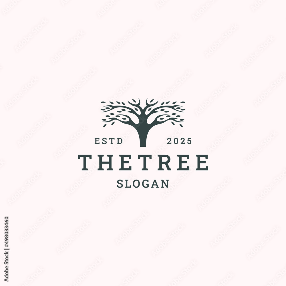 The tree logo icon design template