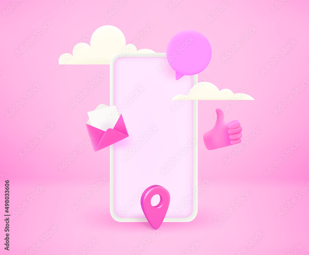 Modern smartphone applications concept. 3d vector illustration Modern smartphone applications concept. 3d vector illustration