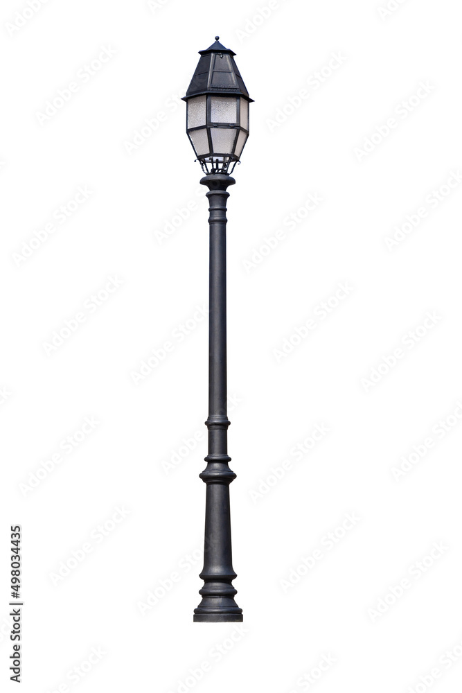 Street lamppost, isolated over white