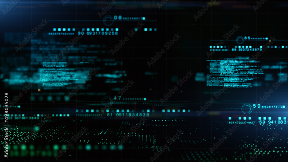 Digital Cyberspace and Digital Data Network Connections. High Speed Connection and Big Data Analysis, Technology Environment Digital Matrix Abstract Background. 3d Rendering