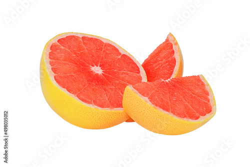 grapefruit slices isolated  on white background
