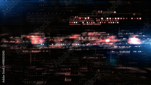 Fototapeta Naklejka Na Ścianę i Meble -  Digital Cyberspace and Digital Data Network Connections. High Speed Connection and Big Data Analysis, Technology Environment Digital Matrix Abstract Background. 3d Rendering