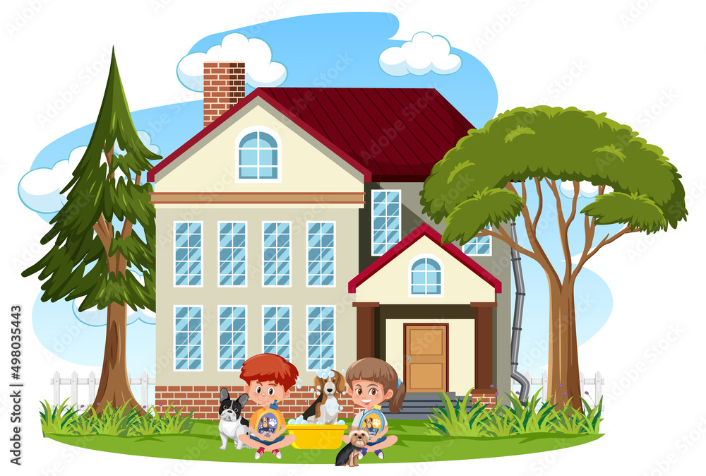 Isolated scene with people cartoon character Isolated scene with people cartoon character