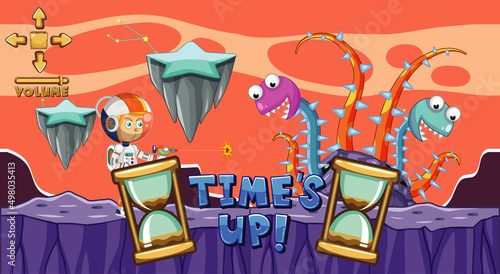 Game template with space theme