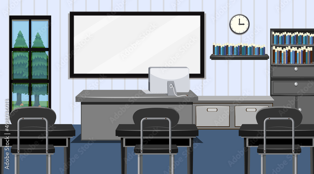 School classroom interior concept Stock Vector | Adobe Stock