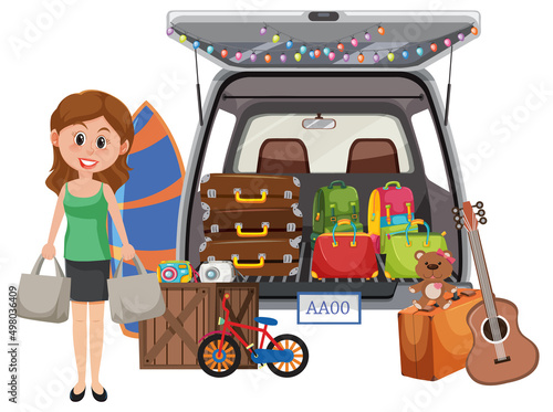 Woman standing at yard sale