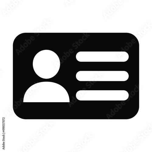 ID Card icon collection. Employee clerk card, driver license, Identification card, staff identification card symbol. Design for website and mobile app.