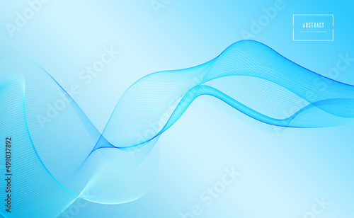 Abstract flowing waves Vector background. Blue banner template