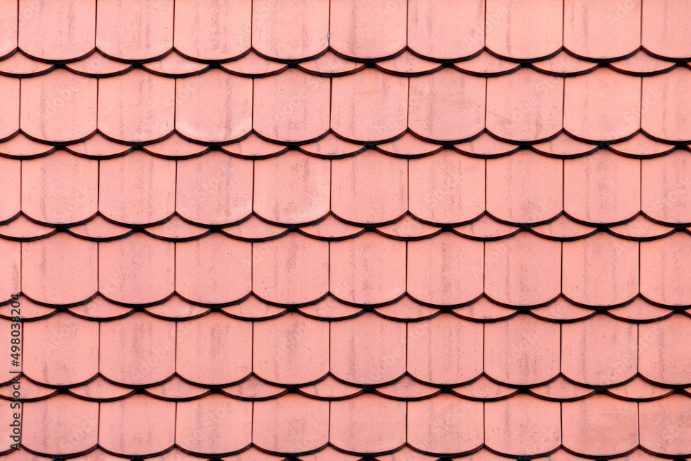 New red roof tiling, background New red roof tiling, background