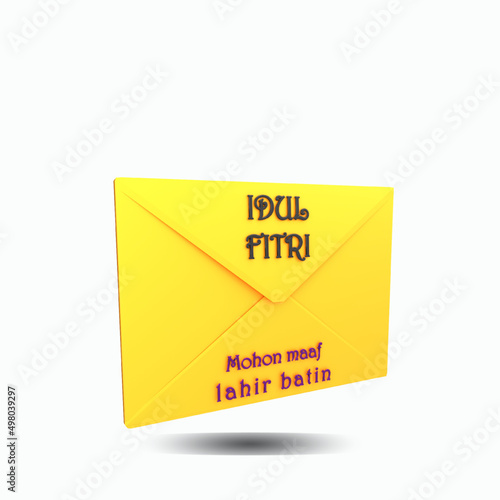 3d illustration ramadan envelope kartu ucapan object Premium icon