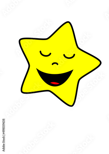 smiley star with eyes