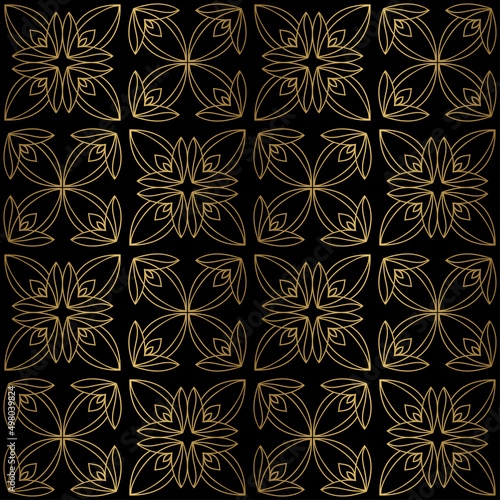 abstract golden flower seamless luxurious vector background decoration