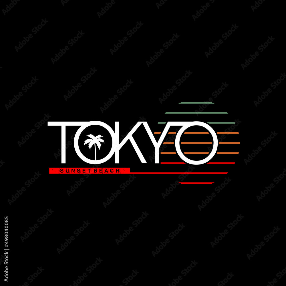 Ταπετσαρία tokyo typography for print t shirt beach illustration