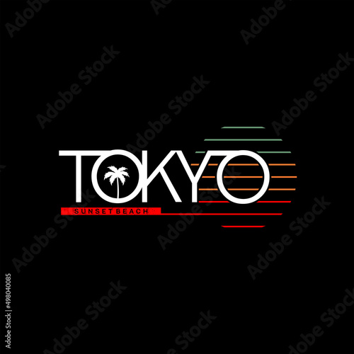 tokyo typography for print t shirt beach illustration

