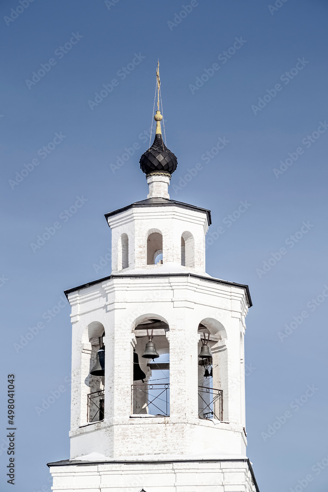 bell tower of the Orthodox church in the city