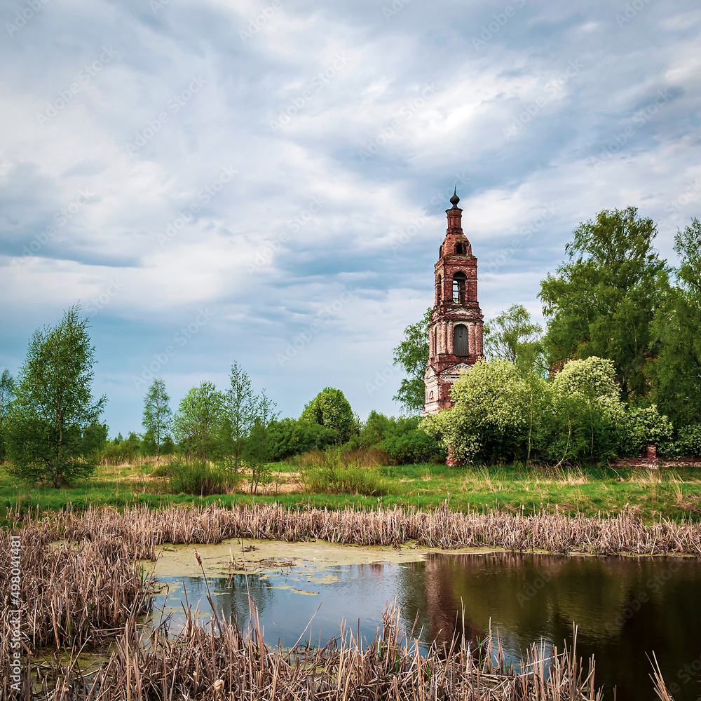 landscape of a destroyed Orthodox church landscape of a destroyed Orthodox church