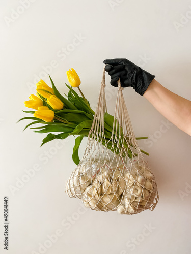 person holding a bouquet of flowers